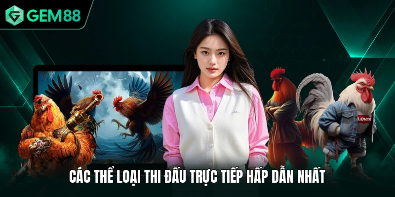 Đá Gà GEM88 2 Các thể loại thi đấu trực tiếp hấp dẫn nhất